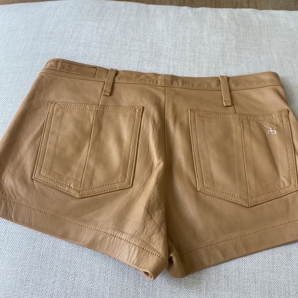 Neiman Marcus Brand  Rag and Bone Used Camel Leather Shorts - Picture 6 of 8